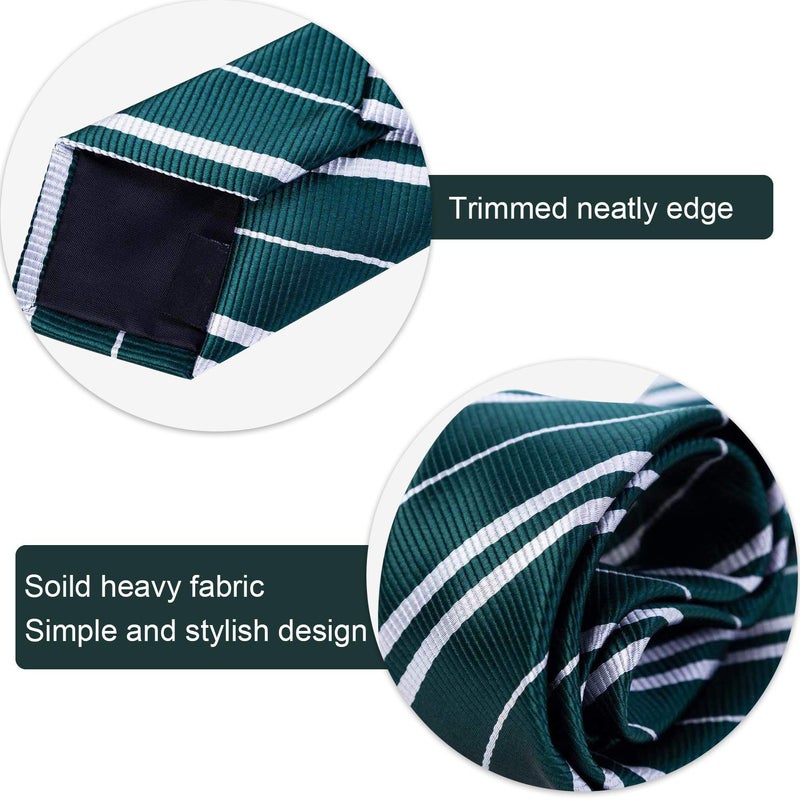Funnlot Halloween Cosplay Tie Costume Accessory Green Necktie Tie for Pretend Party Dress Up Costume Hand-Made Necktie (Green) - Image 4
